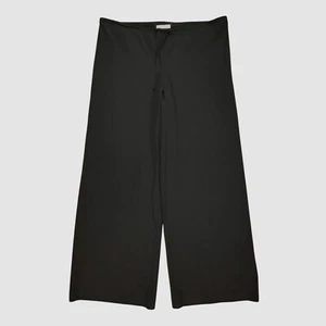 The Row Women's Black Barrie Virgin Wool Silk Drawstring Wide-Leg Pants Size 10 - Picture 1 of 6