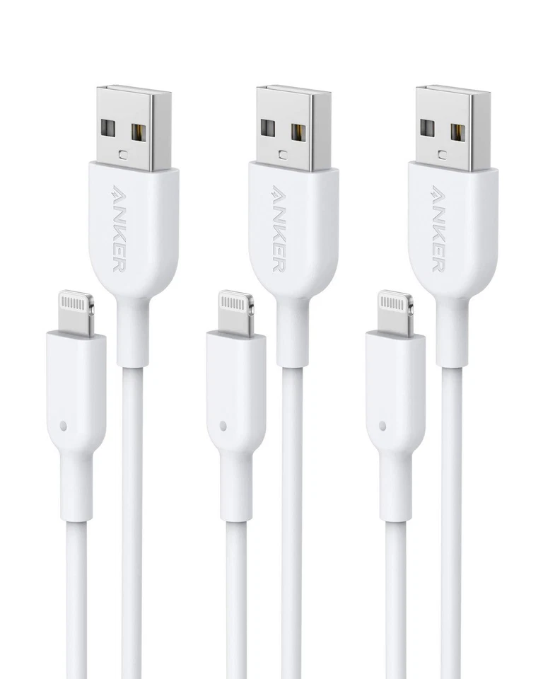 Anker Powerline II Lightning Cable 3ft MFi Certified Charging for iPhone 11/Xs/8 - Image 1 of 4