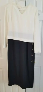 Jones New York Evening Formal Dress White Black Size 8P - Picture 1 of 12