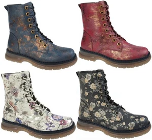 Ladies Womens Memory Foam 8 Eyelet Lace Up Or Zip Up Retro Ankle Boots Shoes Sz - Picture 1 of 5