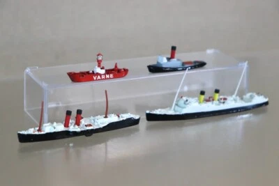 Tri-Ang Minic Naves M723 M728 Isla De Jersey Guernsey Ps Britannia Varne Nave Od - Imagen 1 de 4