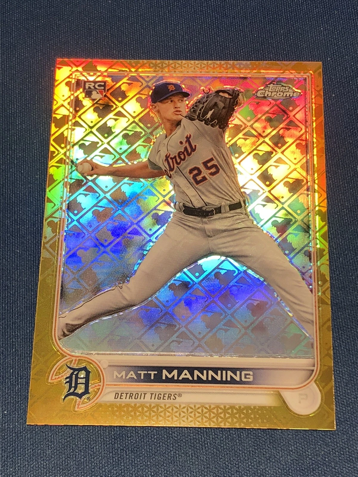 2022 Topps Chrome Logofractor Gold Parallel /50 Matt Manning Rookie Card RC