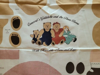 Goldilocks and the 3 bears sewing panel, vintage crafts gift, Mama Bear & Goldi - Image 1 of 3