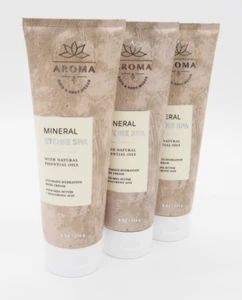 (3) Bath & Body Works MINERAL STONE SPA Aromatherapy Hyaluronic Body Cream 8oz - Picture 1 of 12