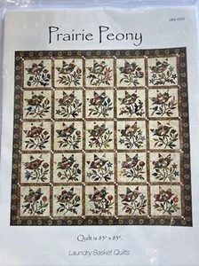 Prairie Peony Laundry Basket Quilts Appliqué Pattern Brand New 83”x83” LBQ-0322 - Picture 1 of 3
