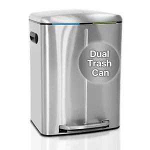 Kitchen Trash Can with Lid & Double Barrel for Bedroom Bathroom Office - Picture 1 of 8