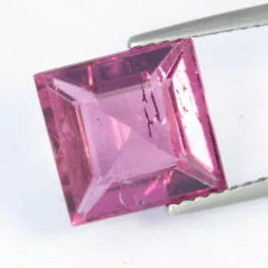 4.20Cts Genuine Natural Rubilite Tourmaline Square Cut Loose Gemstone - Picture 1 of 8