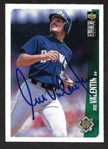 1996 UD COLLECTORS CHOICE #598  Jose Valentin  BREWERS SIGNED AUTOGRAPH AUTO COA
