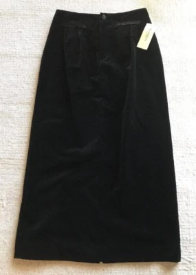 Falda para mujer Ruff Hewn Collection 10 negra gamuza algodón abertura trasera vintage #837 Foto 1 de 4