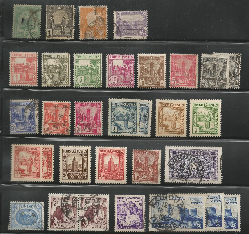 TUNISIA - Lot of 32 early stamps - Scott no. 11 to 246 - MH and used - Image 1 of 1
