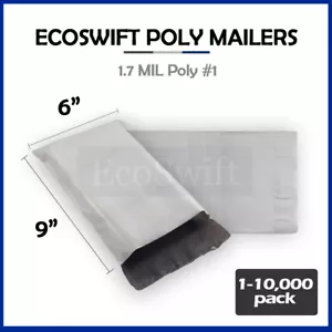 Sobres de correo de polietileno 1-10000 6 x 9 ""EcoSwift"" bolsas de envío de plástico 1,70 mil - Imagen 1 de 5