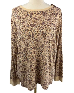 Ralph Lauren Paisley VINTAGE Elbow Patches Cotton Womens Long Sleeve Shirt 3X - Picture 1 of 6