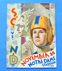 1939 Notre Dame Fighting Irish vs USC Trojans Football Program. - Bild 1 von 7