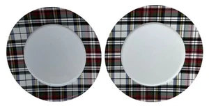 2 Pottery Barn Denver Plaid Dinner Plates 10 5/8" - Picture 1 of 9