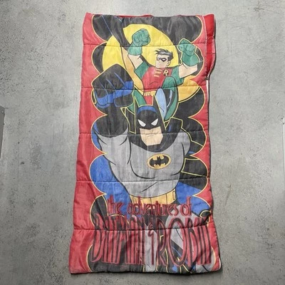 Vintage 1995 Adventures Of Batman And Robin Youth Sleeping Bag 90s Retro - Image 1 of 4