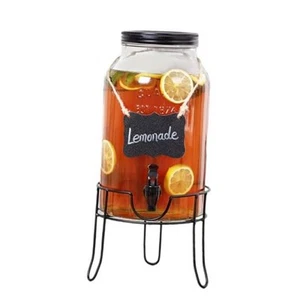 1.5 Gallon Glass Drink Dispensers for Parties, Ice Beverage Dispensers with - Picture 1 of 7