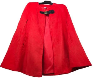 Liz Claiborne rotes Weihnachts Cape | Mrs. Santa roter Poncho mit Schnalle - Bild 1 von 9
