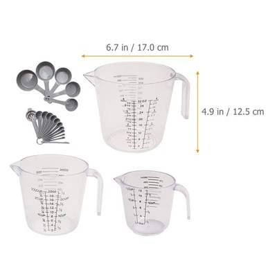  20pcs Measuring Cups and Spoons Set Plastic Measuring Cup Liquid Measure Cup - Image 1 of 4