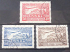 GREECE 1933 GRAF ZEPPELIN AIR SET OF 3 FINE USED