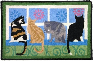 Four Cats Kitties in the Window 30 x 20 Inches Accent Area Rug - Picture 1 of 1
