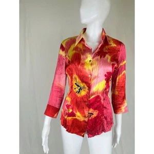Vintage Roberto Cavalli 2004 crinkle silk blouse size S - Picture 1 of 8