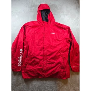 Chaqueta Columbia Para Hombres 3XT Roja Omni Tech Embalable Con Capucha Rendimiento Equipo de Pesca - Imagen 1 de 12