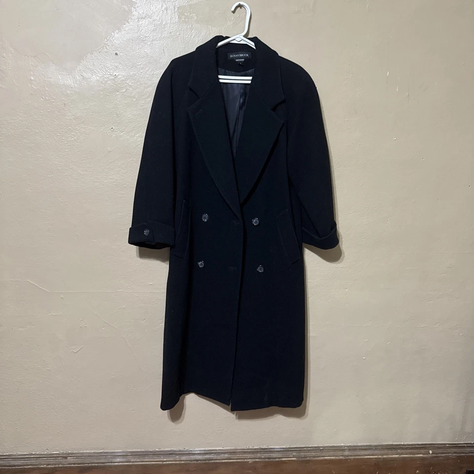Vintage Donny Brook Women's 8 black 100% wool Double-Breasted coat - Image 1 of 4