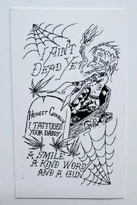 Original Vintage Style Ehrliche Charlie Potter Letzte Tätowierung Tattoo Visitenkarte - Bild 1 von 2