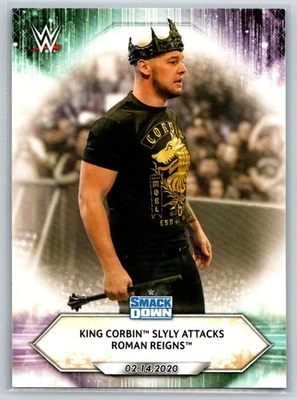 2021 Topps WWE #18 King Corbin Slyly Attacks Roman Reigns - Image 1 of 2