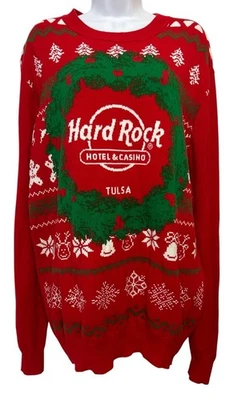 Hard Rock Christmas Sweater Women’s Sz XL Hard Rock Casino Tulsa, Oklahoma - Image 1 of 4