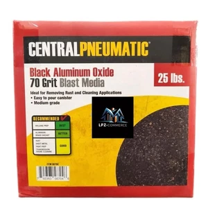 CENTRAL PNEUMATIC 25 lb. Black Aluminum Oxide 70 Grit Abrasive Media - Picture 1 of 3
