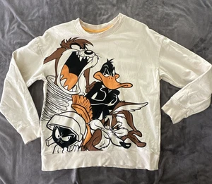 Felpa LOONEY TUNES ragazzo 11-12 anni 146/152 cm beige grafica oversize - Foto 1 di 8