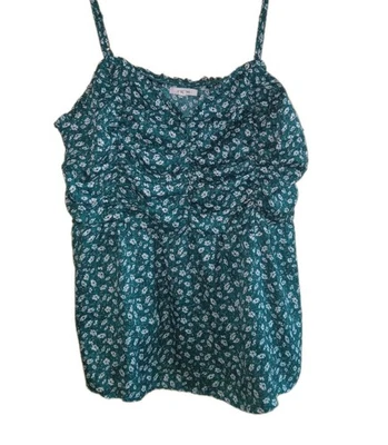 Regata feminina Maurices Cami XL Ditsy floral franzida sem mangas alça de espaguete - Imagem 1 de 4