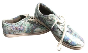 Vans Women's 7 Green Purple Succulents Canvas Sneakers Tennis Shoes - Picture 1 of 5
