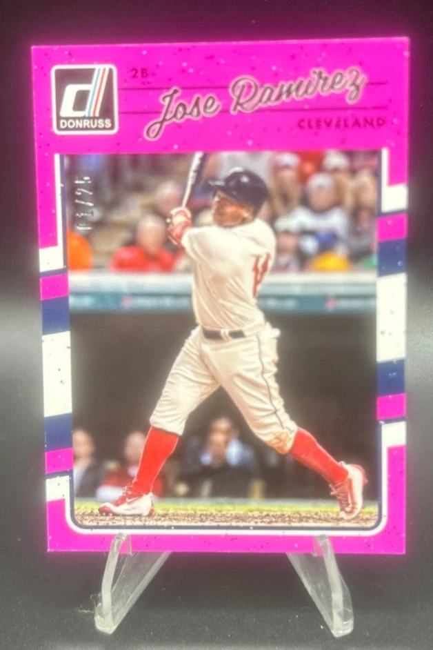 2017 Panini Donruss Jose Ramirez Pink Parallel #85 SP 01/25 Cleveland Guardians! - Image 1 of 2