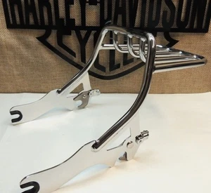 OEM HARLEY 18-up FLDE FLHC FLSL FXBB 2up CHROME HOLDFAST DETACHABLE LUGGAGE RACK - Picture 1 of 8