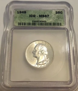 1949 Washington Quarter ICG MS67 - Picture 1 of 4