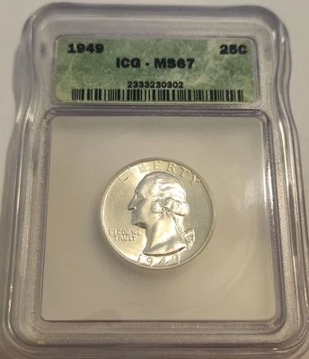 1949 Washington Quarter ICG MS67 - Image 1 of 4