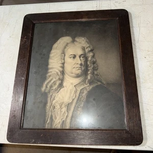 1920s Antique Print of Georg Friedrich Haendel Framed W/ Solid Wood. 20 X 17 - Picture 1 of 13