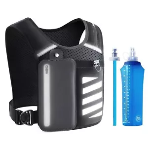 Reflective Running Vest with Water Bottle Phone Holder for Women/Men, Hydrati... - Picture 1 of 7