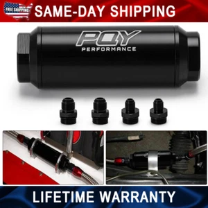 Inline Aluminum Oil Fuel Filter AN6 AN8 Fitting With 100 Micron Element Petrol - Foto 1 di 12