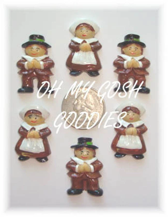 6 PIEZAS RESINAS TRASERAS PLANAS PEREGRINAS NIÑA NIÑO ACCIÓN DE GRACIAS 4 ARCO PARA EL PELO MOÑO CENTRO  Foto 1 de 1