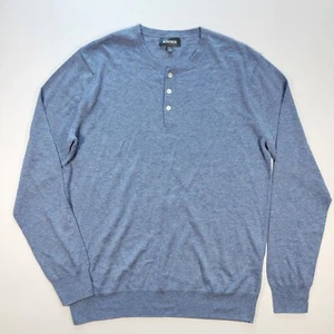 Bonobos Men's Pullover Henley Sweater Thin Cotton Linen Blend Blue Size Large - Picture 1 of 10