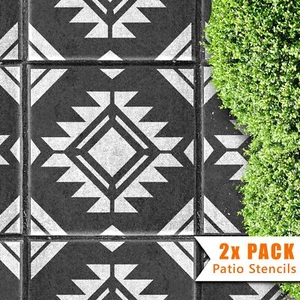 Garden Patio Stencils - 45 and 60 Square Concrete Floor Slabs - Pachuca - Picture 1 of 6