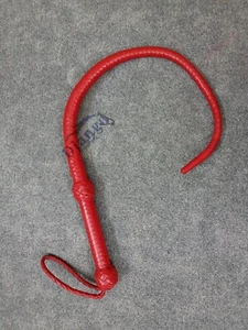Top Genuine Premium Cowhide Leather 31" Long Bullwhip Flogger New Training Whip - Picture 1 of 7