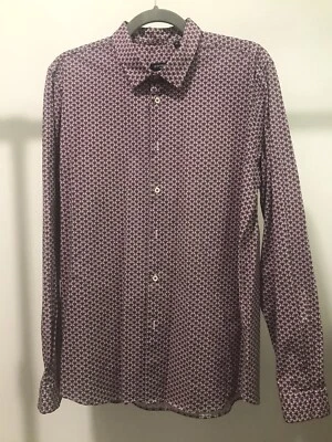 Quintessence Firenze Camicia Uomo XL rosso/bordeaux ( Veste M ) Come Nuova - Immagine 1 di 4