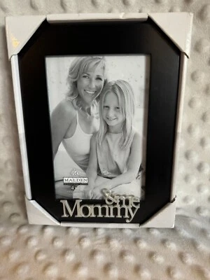 4x6 Mommy & Me Black Expressions Wood Photo Frame with Silver Word Attachment - Image 1 of 3