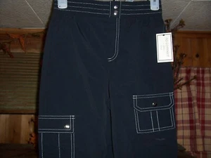 NO COMMENT GIRLS ELASTIC WAIST PANTS SMOOTH OUTER SHEEL SIZE XL 16 BLACK NEW - Picture 1 of 3