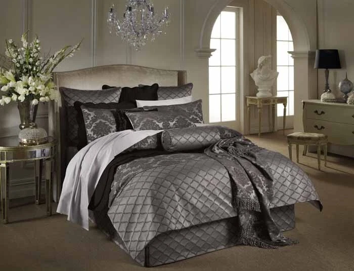 Sheridan ~ LUSANNE ~ pair standard pillowcases BNWT caviar grey  - Image 1 of 1
