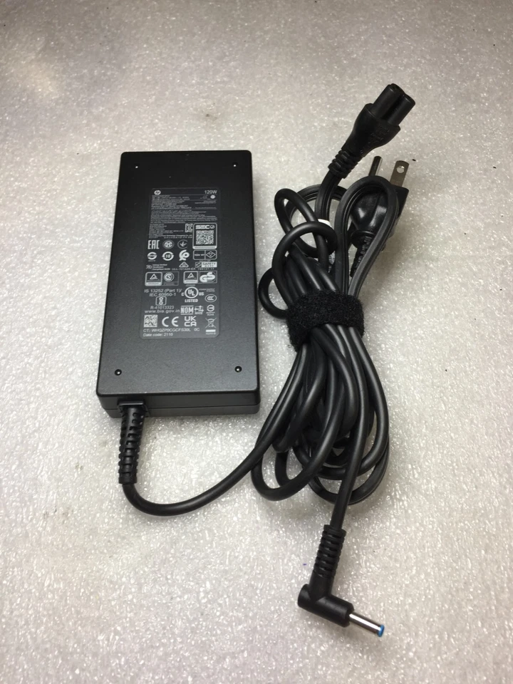 Adaptador de corriente punta azul genuino HP L41856-001 19,5 V 6,15 A 120 W ENVÍO GRATUITO Foto 1 de 4